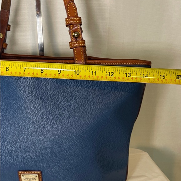 Dooney & Bourke Blue Tote with Brown Trim - Picture 14 of 16